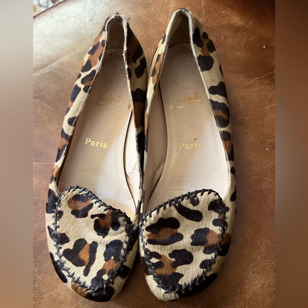 Louboutin leopard flats
